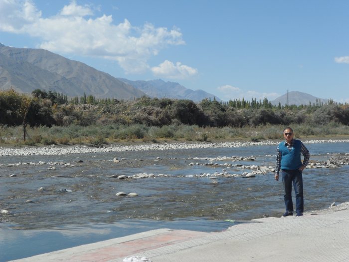 Dad at the banks of Indus river 